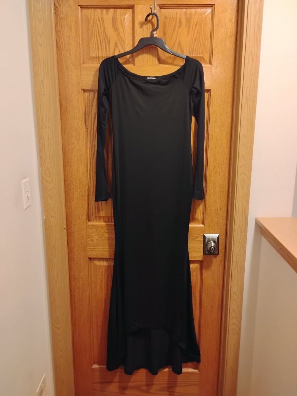 Me Espresso Black Long Sleeve Bodycon Maxi Dress Size L